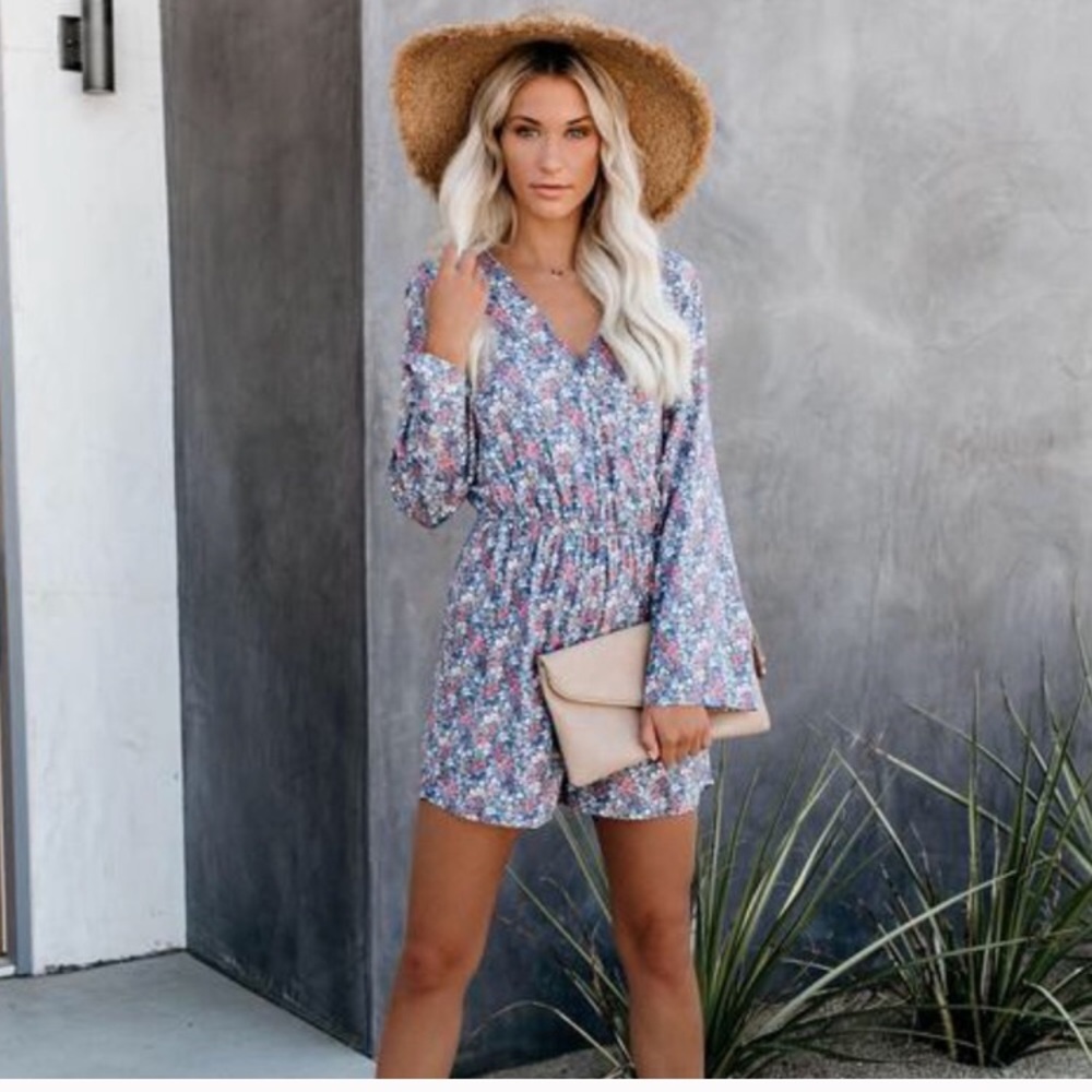 Vici Flowerbomb Drape Romper- size small